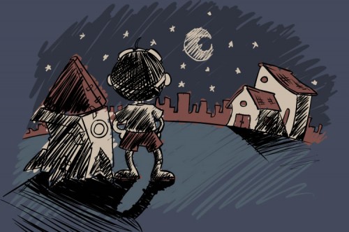 O céu não é o limite: Ilustração vetorial em 5 cores