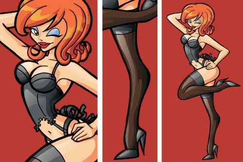 Malícia: Ilustração de mascote de loja sex-shop. (para a Agência Whip Design)