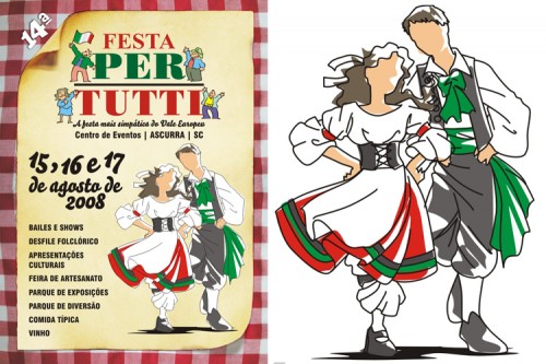 Ilustração para a Festa Per Tutti 2008, em Ascurra/SC