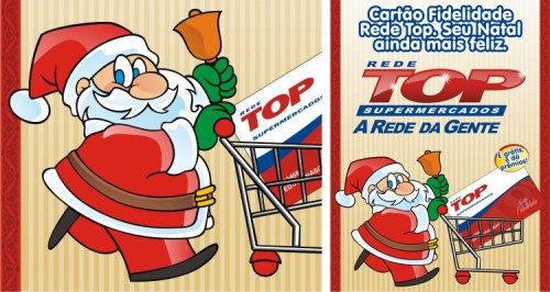 Papai Noel: ilustração vetorial para rede de Super Mercados. (para a Agência Callier)