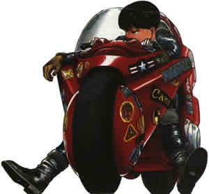 Kaneda e sua moto, de AKIRA
